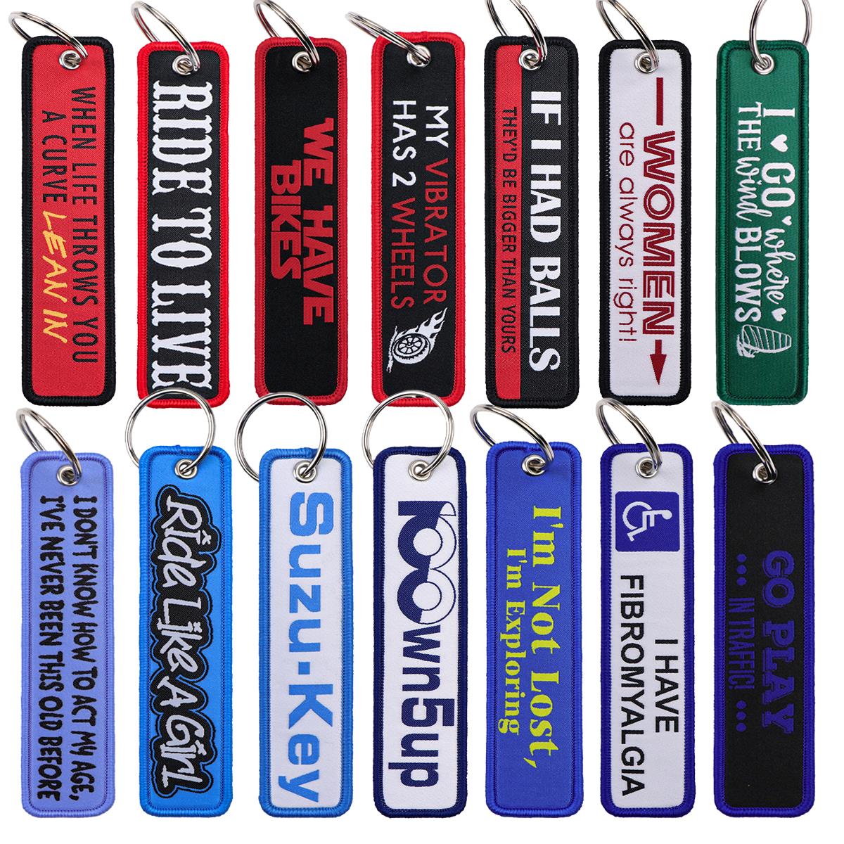 Car Accessories Quotation - 1PC Chaveiro Bordado com Frases de