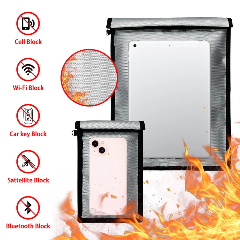 Car Key Signal Blocker - Bolsa faraday à prova de fogo,