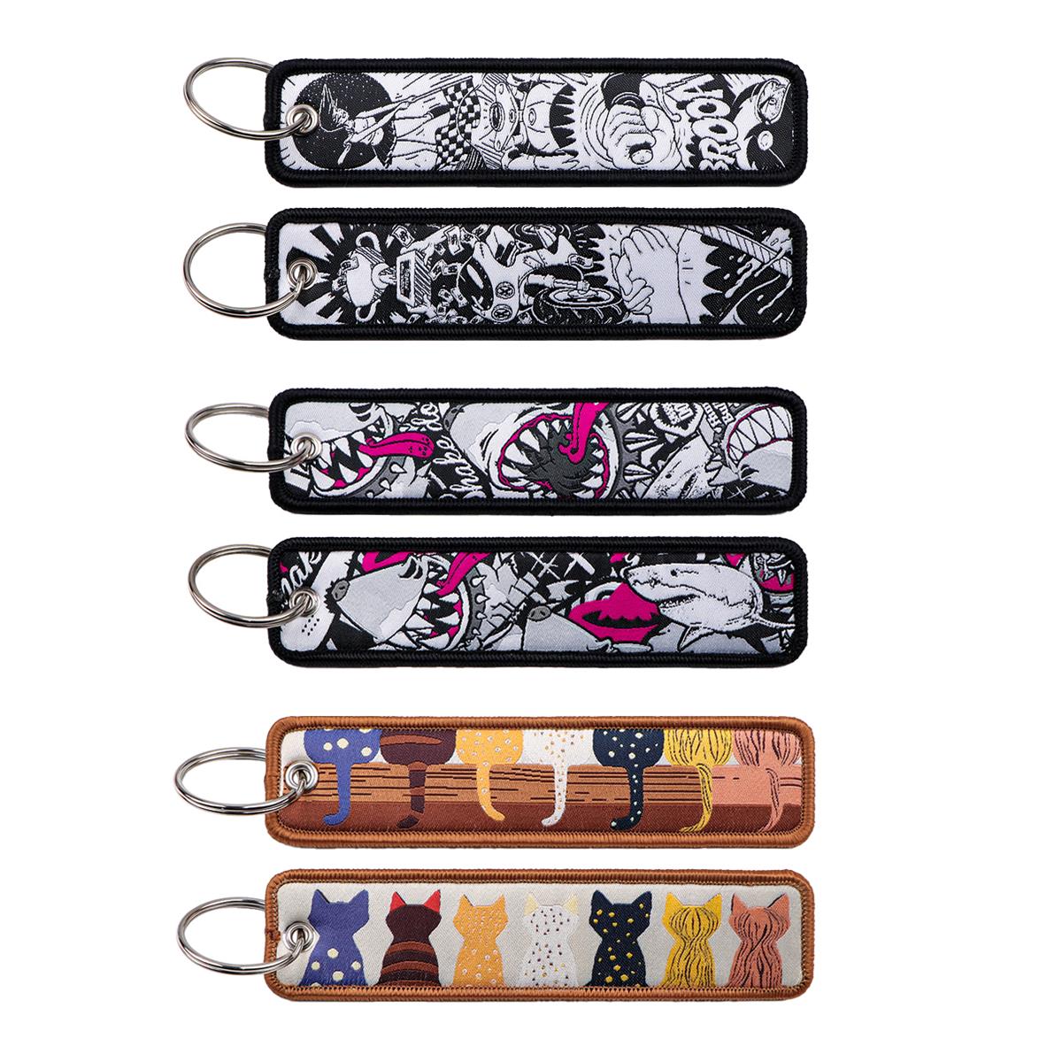 Car Accessories Quotation - 1PC Chaveiro Bordado Anime Gato Tubarão