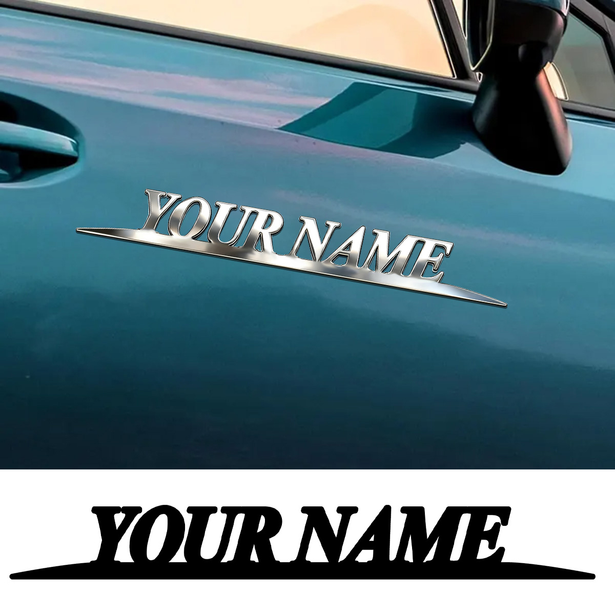Car Accessories Sticker - Adesivos de metal na moda com