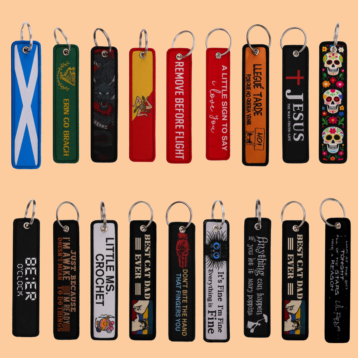 Car Accessories Quotation - 1 pçs aviação bordado etiquetas chave